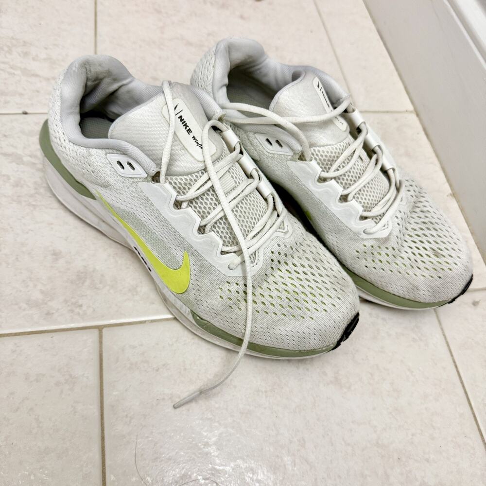 Nike Women 7.5 Air Winflo 11 Summit Jade Cyber White Athletic Shoe Mesh Cushion - Picture 2 of 7